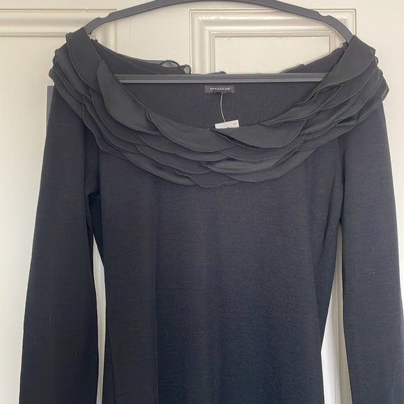 NWT Ann Taylor Melange Ruffle Neck Dress - Picture 2 of 8